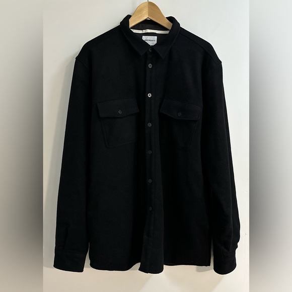 Norse Projects Villads Melton Wool Overshirt in Black - Picture 2 of 16